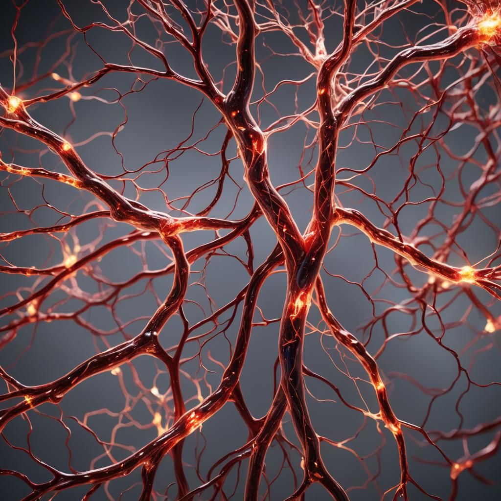 Transparent Human Body with Glowing Blood Vessels