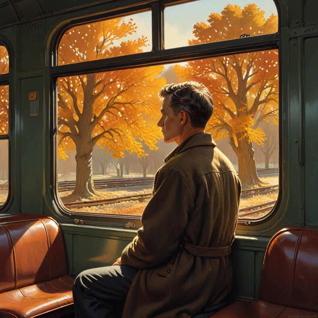 Cozy Autumn Train Ride in Nostalgic American Style