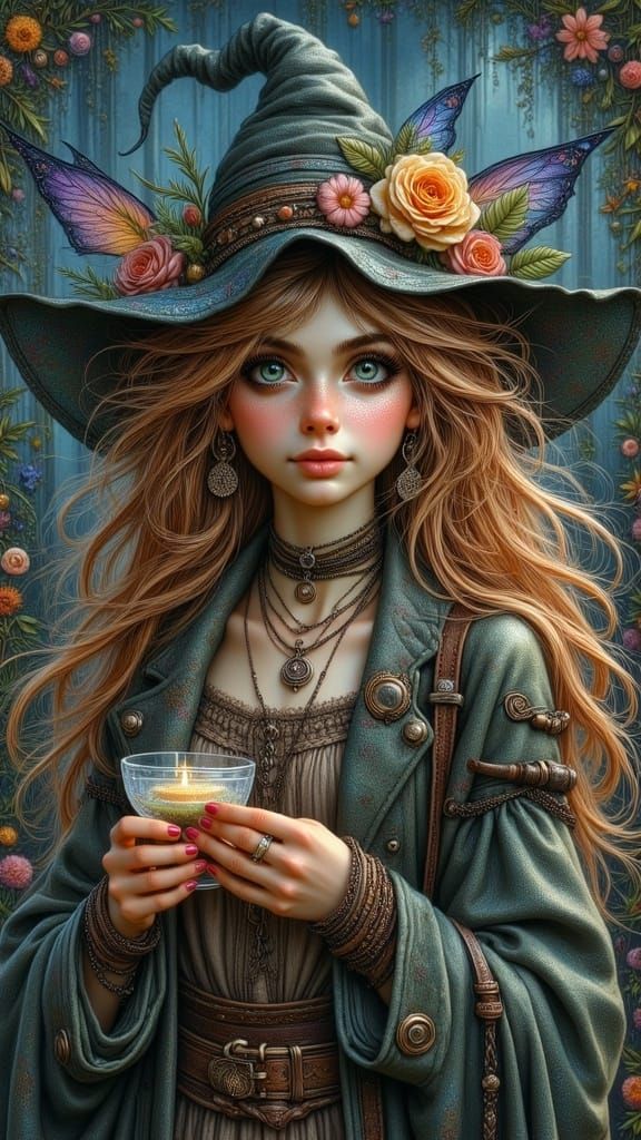 Enchanted Spring Goddess in Whimsical Fantasy Style