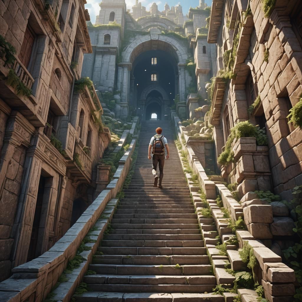 Stairway to Heaven: A Realistic 3D Rendering