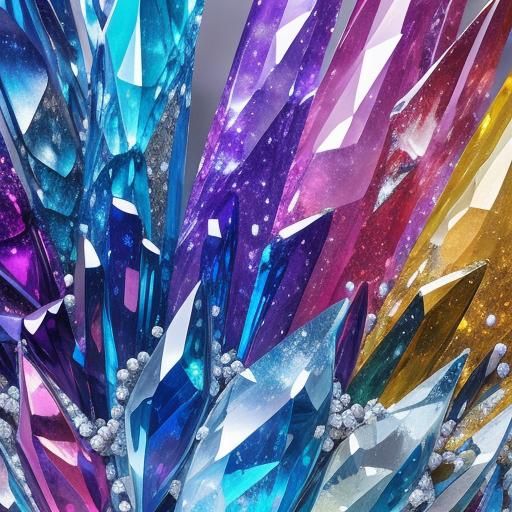 Rainbow Tourmaline and Tanzanite Gemstones in Macro Photogra...