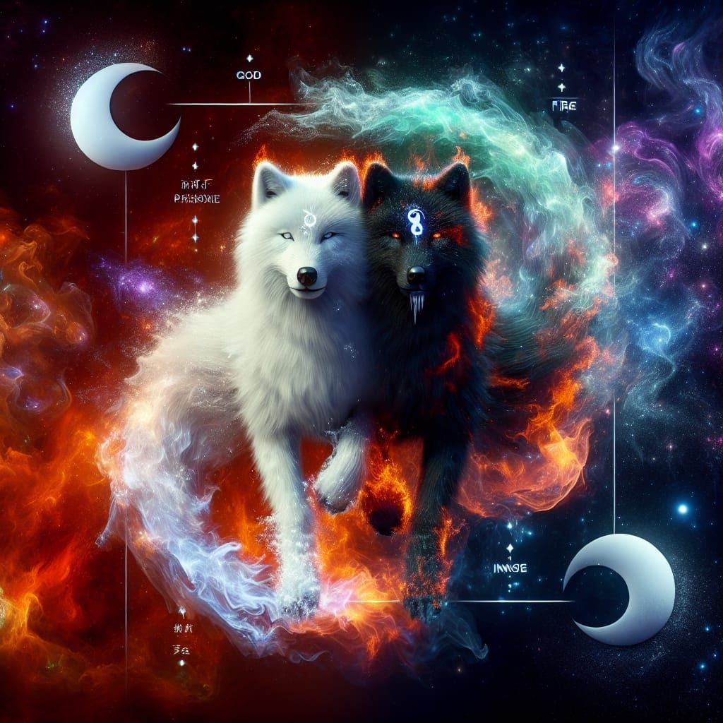 Yin Yang: Wolves of Fire and Ice in Cosmic Realm