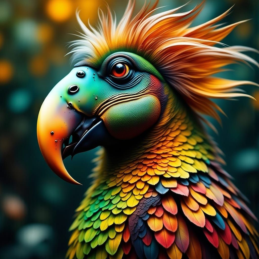 Mardi Gras Parrot with Wispy Flux and Pandora Style