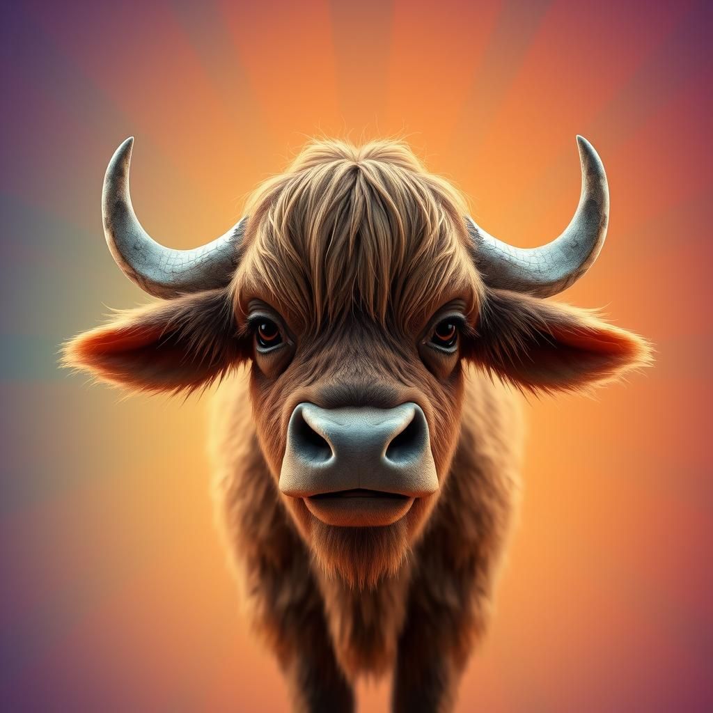 Majestic Yak Portrait in 3D Digital Art Style
