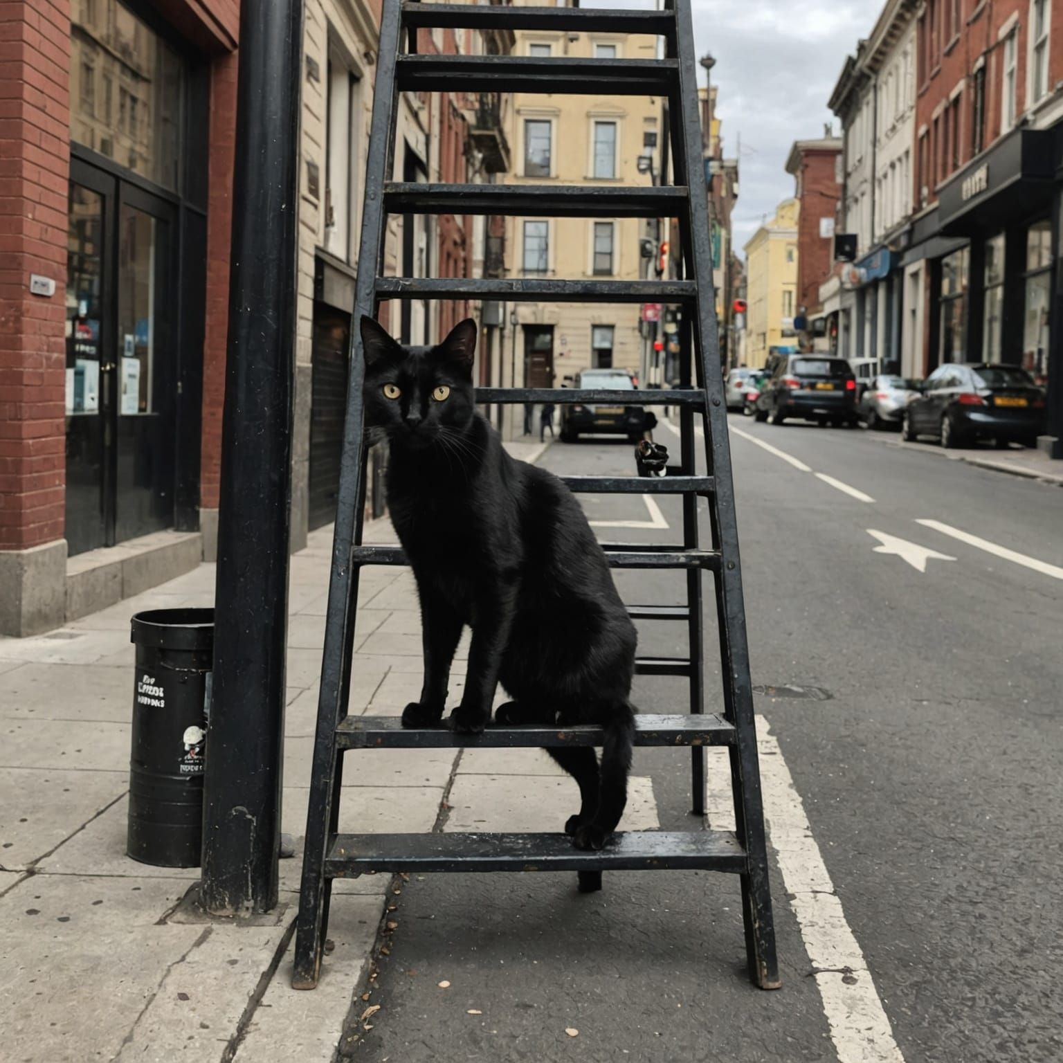 Black Cat Crossing: A Superstitious Scene