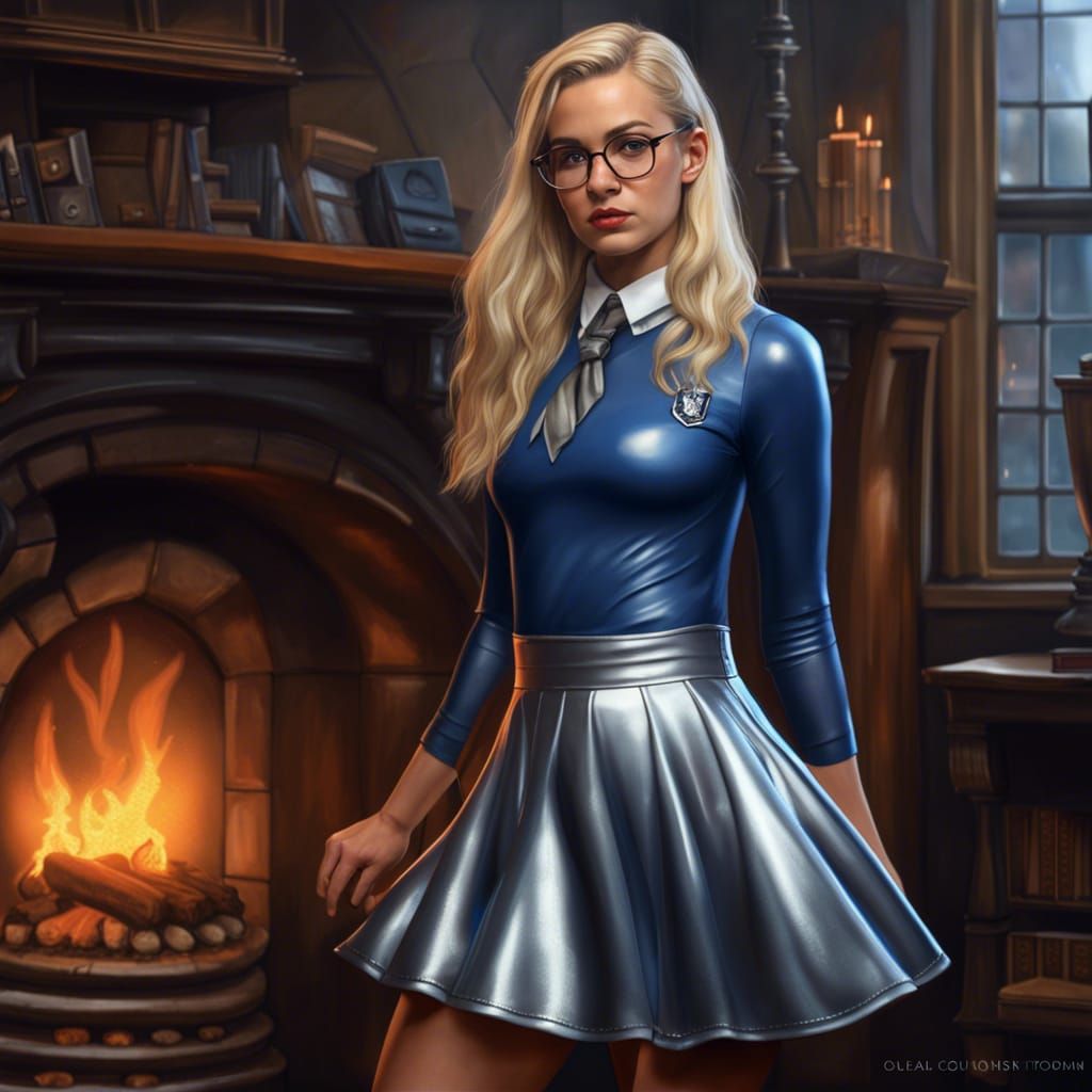 Ravenclaw Student in Common Room: Photorealistic Portrait
