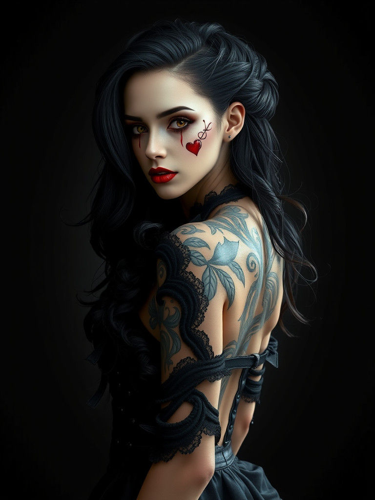 Gothic Cyberpunk Woman with Dark Elegance