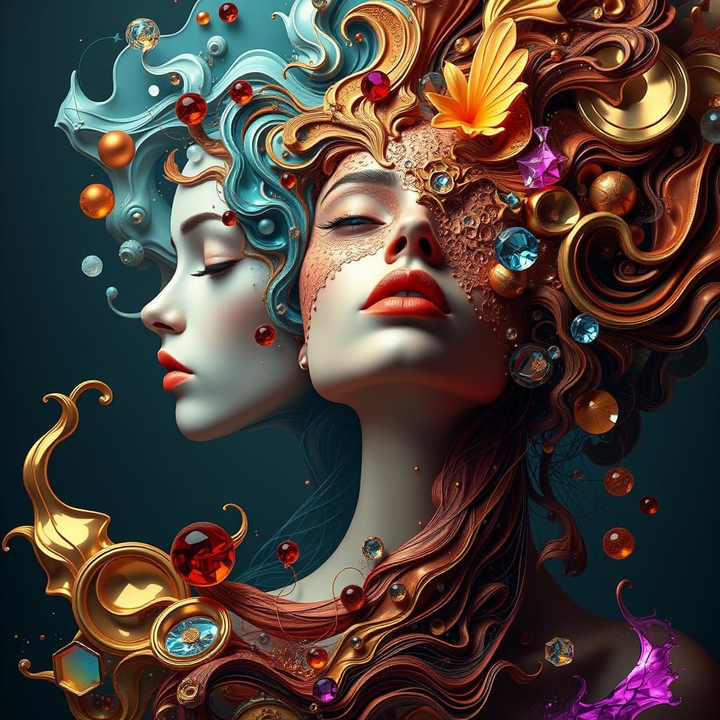 Surreal Female Forms in a Dreamlike World