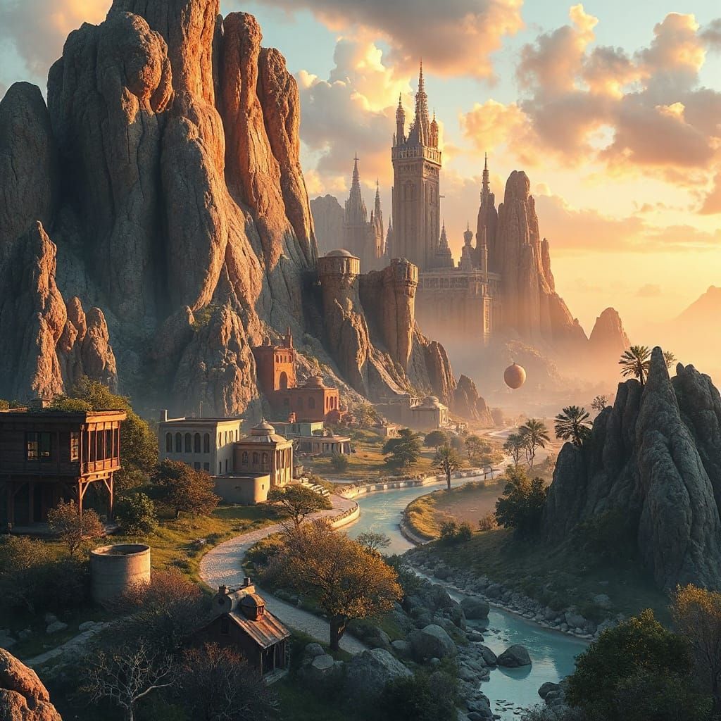 Ethereal Solarpunk Oasis Unfolds