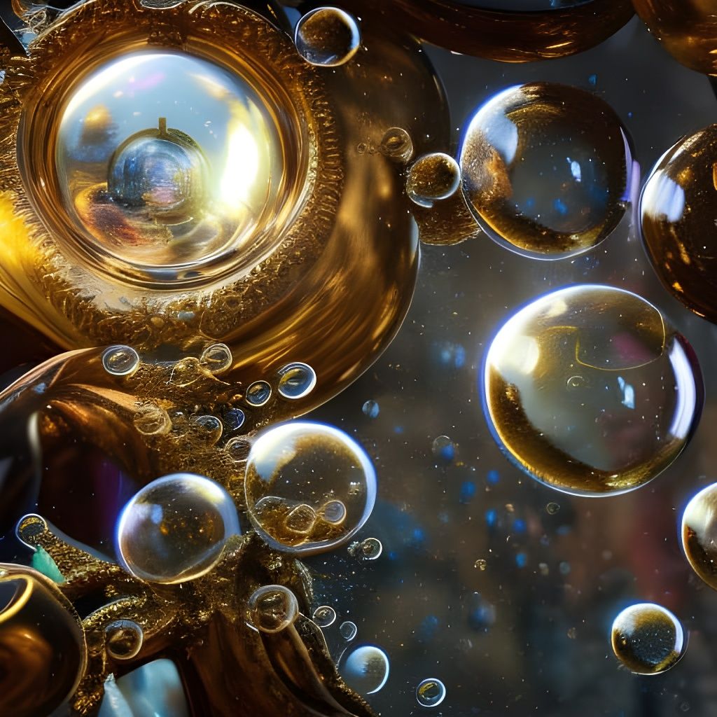 Shiny Bubbles Floating: High Detail 8k Art