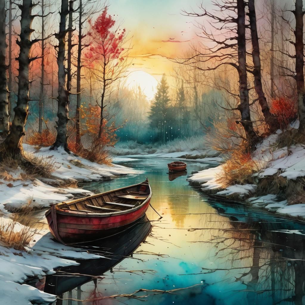 A winter sunset