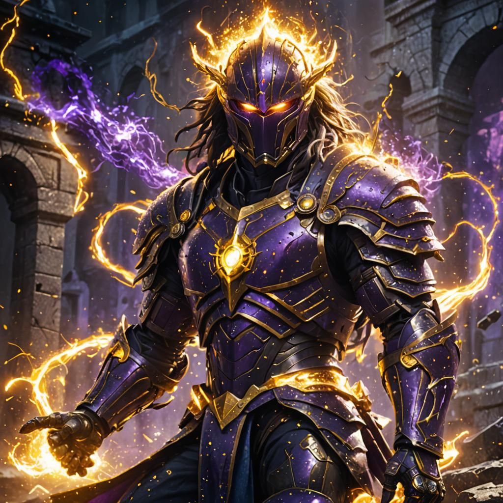 Dark Fantasy Warrior in Attack Pose