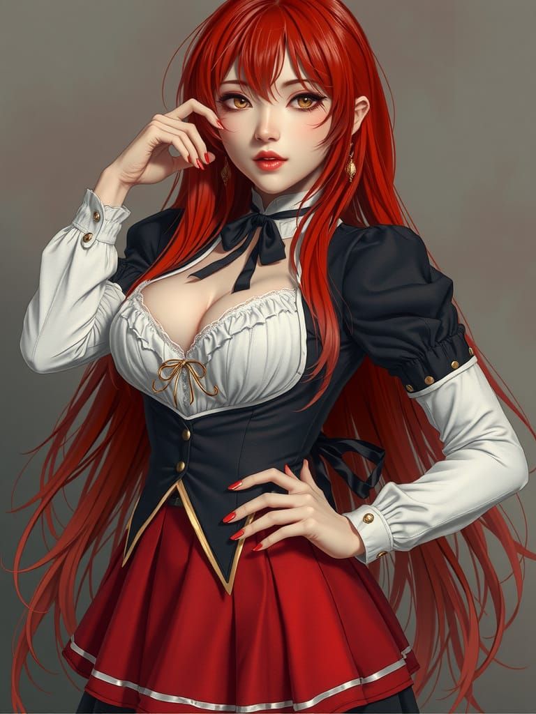 Redhead in Rias Gremory Cosplay, Shinkai Style