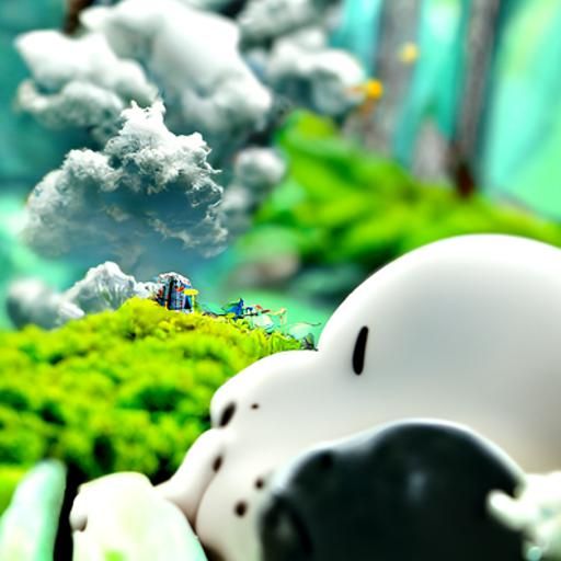 Fantastical Detailed Matte Painting of Snoopy
