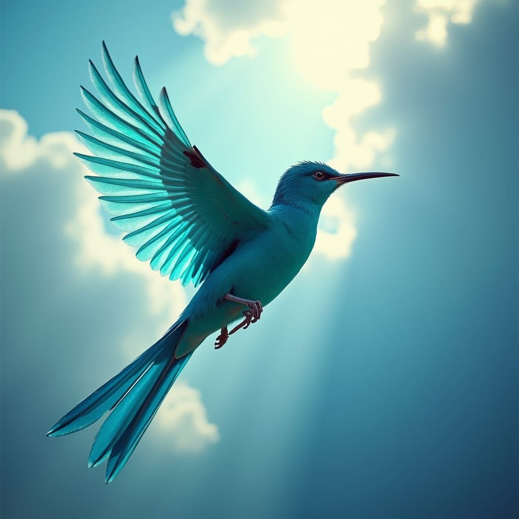 Saw you flying by
Flash of turquoise blue
I just had to try
...