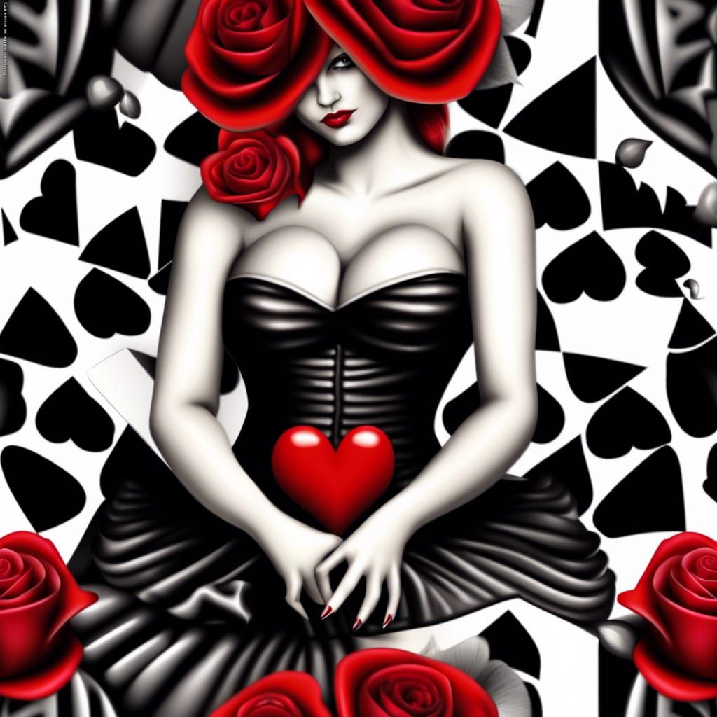 Queen of Hearts in Striking Photorealistic Style