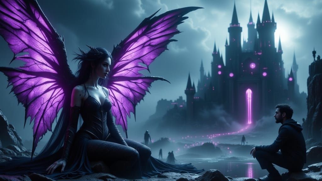 Ethereal Goddess Emerges in a Dark, Mystical Realm