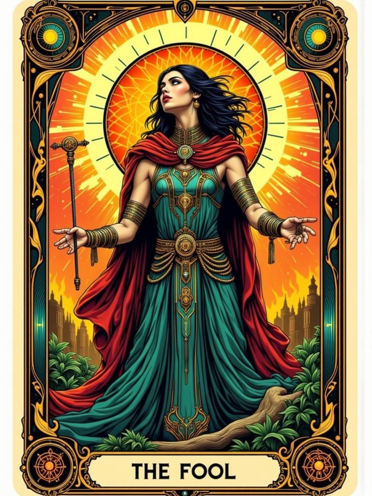 Cyberpunk Tarot Card: The Fool's Journey