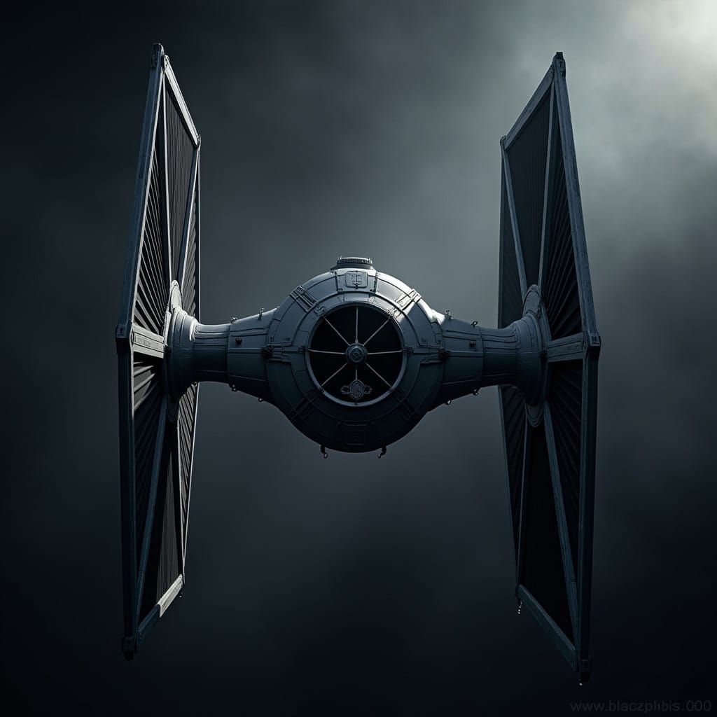 Hyperrealistic Star Wars Tie Fighter in Space