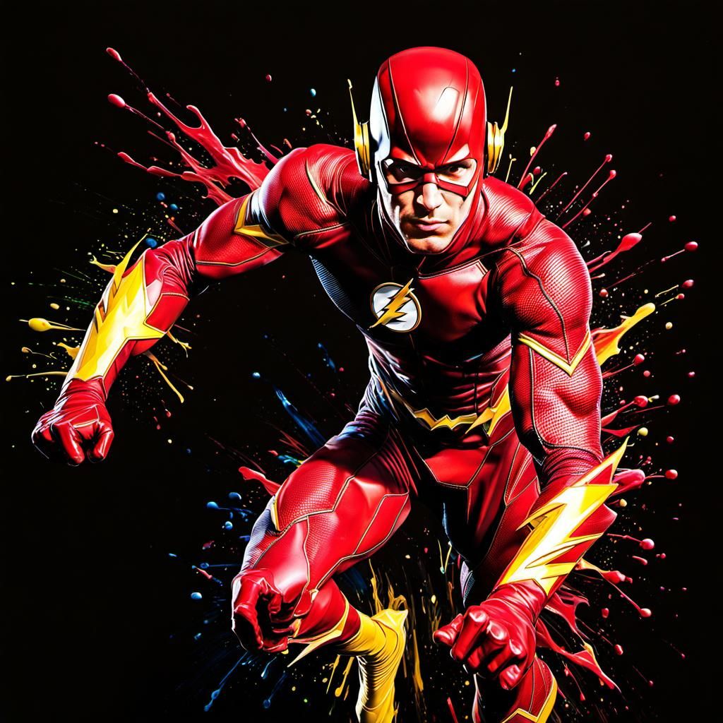 The Flash Bursts Through Ink: Ultra Realistic Art