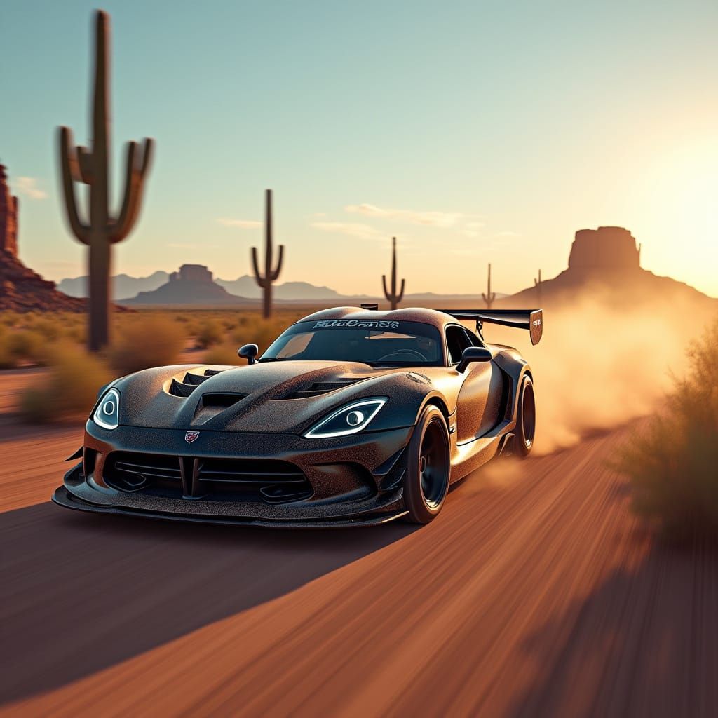 Dodge Viper Races Through Arizona Desert