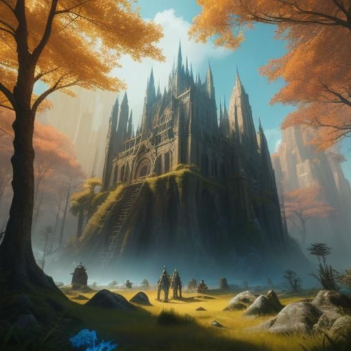 Fantasy Concept Art of Harmonious Seasons in Ethereal Glow