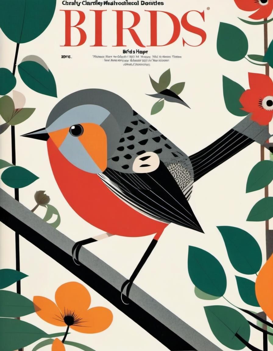 BIRDS Magazine Cover in Charley Harper Style