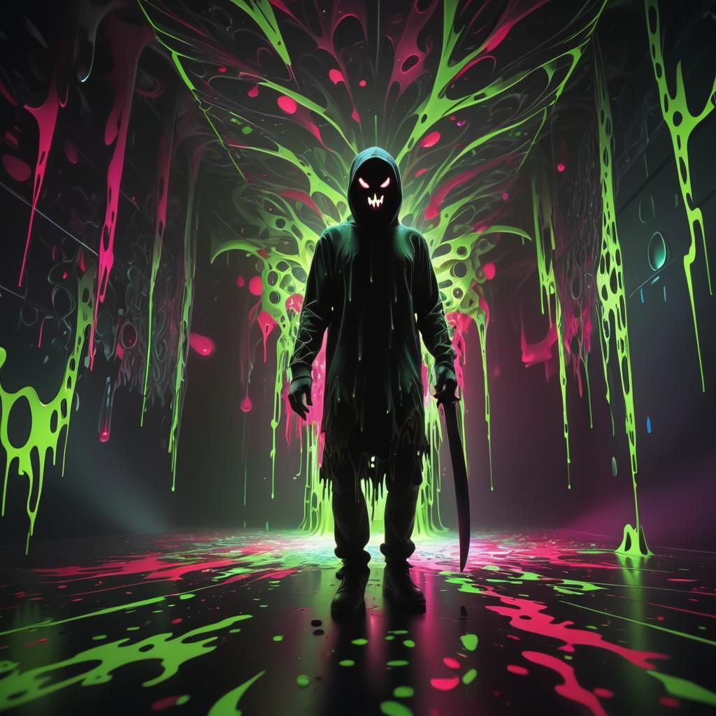 Ghost Face in Abstract Fractal Nightclub