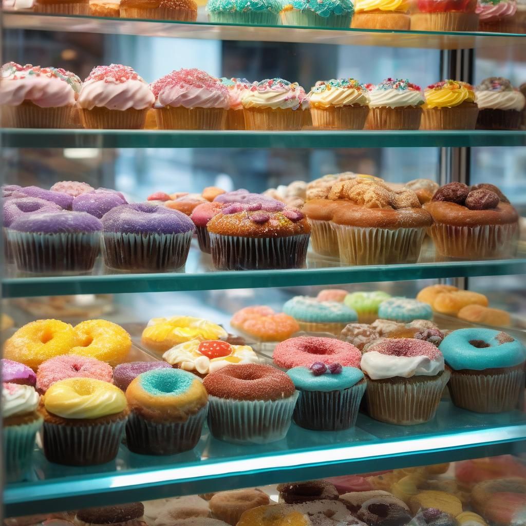Delicious Bakery Still Life with Colorful Pastries