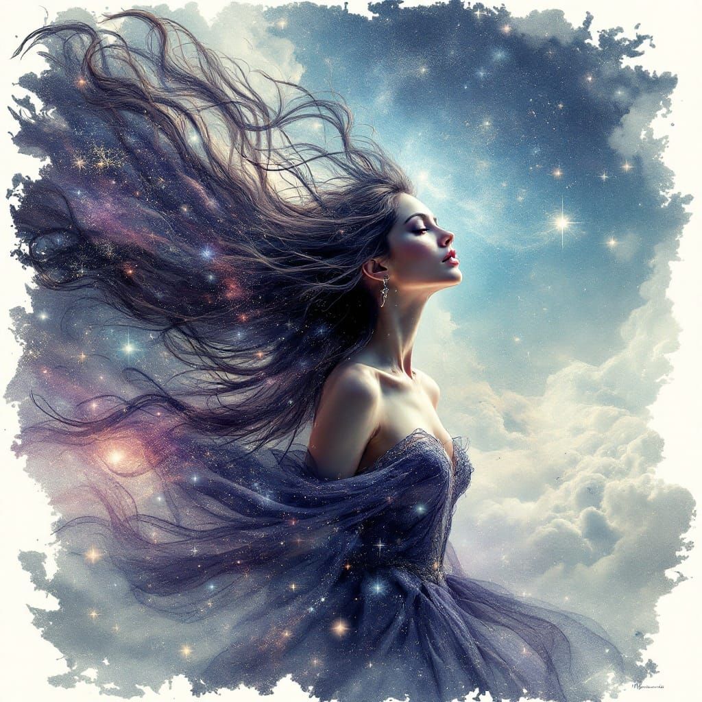 Ethereal Goddess in Cosmic Harmony