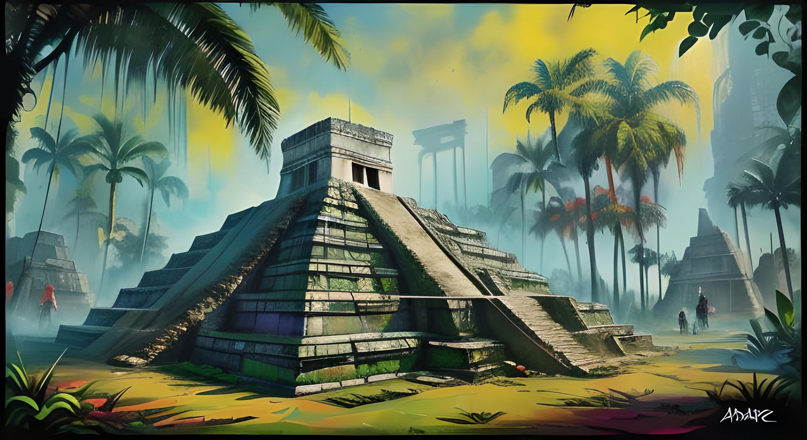 Mayan Ruins Discovered: Graffiti Art Style