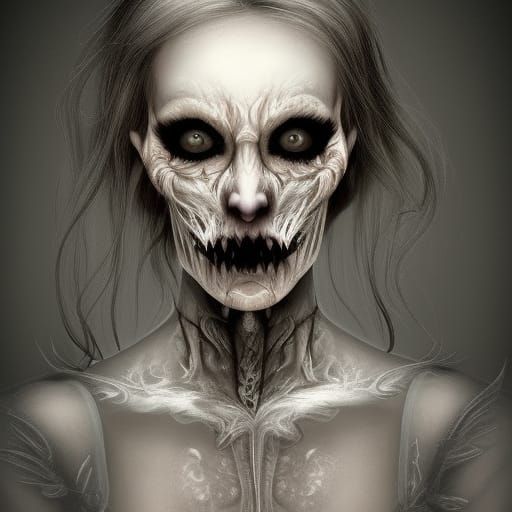 Scary Female Ghost in Extreme Detail