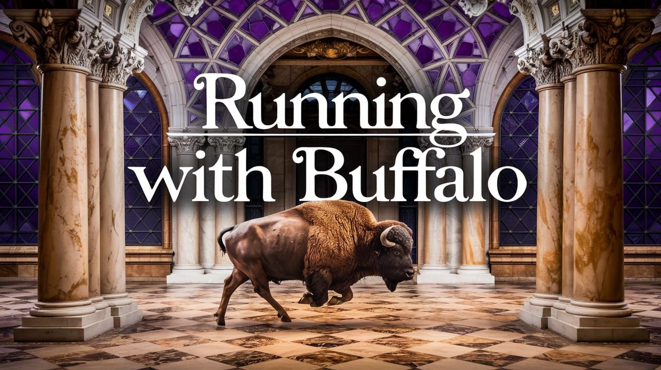 Title Card Design in a Medieval Style with a Buffalo and Sta...