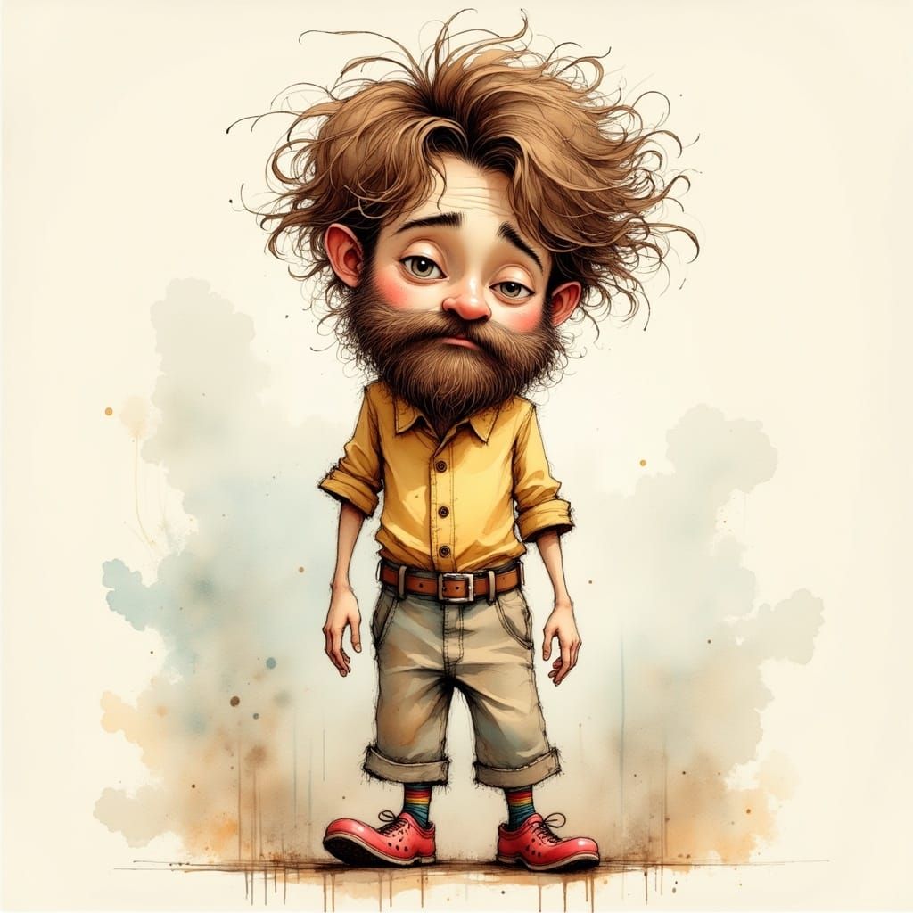 Introspective Teenager in Contemporary Illustration Style