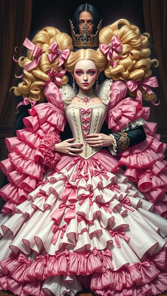 Eerie Gothic Wedding Scene with Over-the-Top Opulence