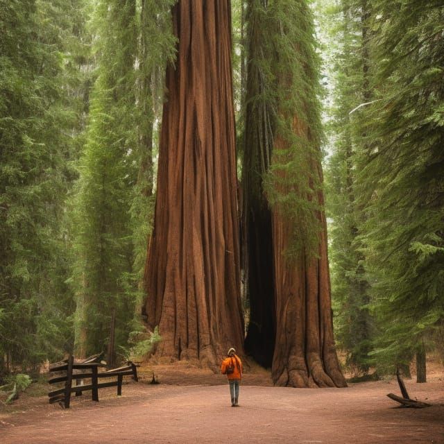 Sequoia City: Hyperrealistic Forest at Dawn