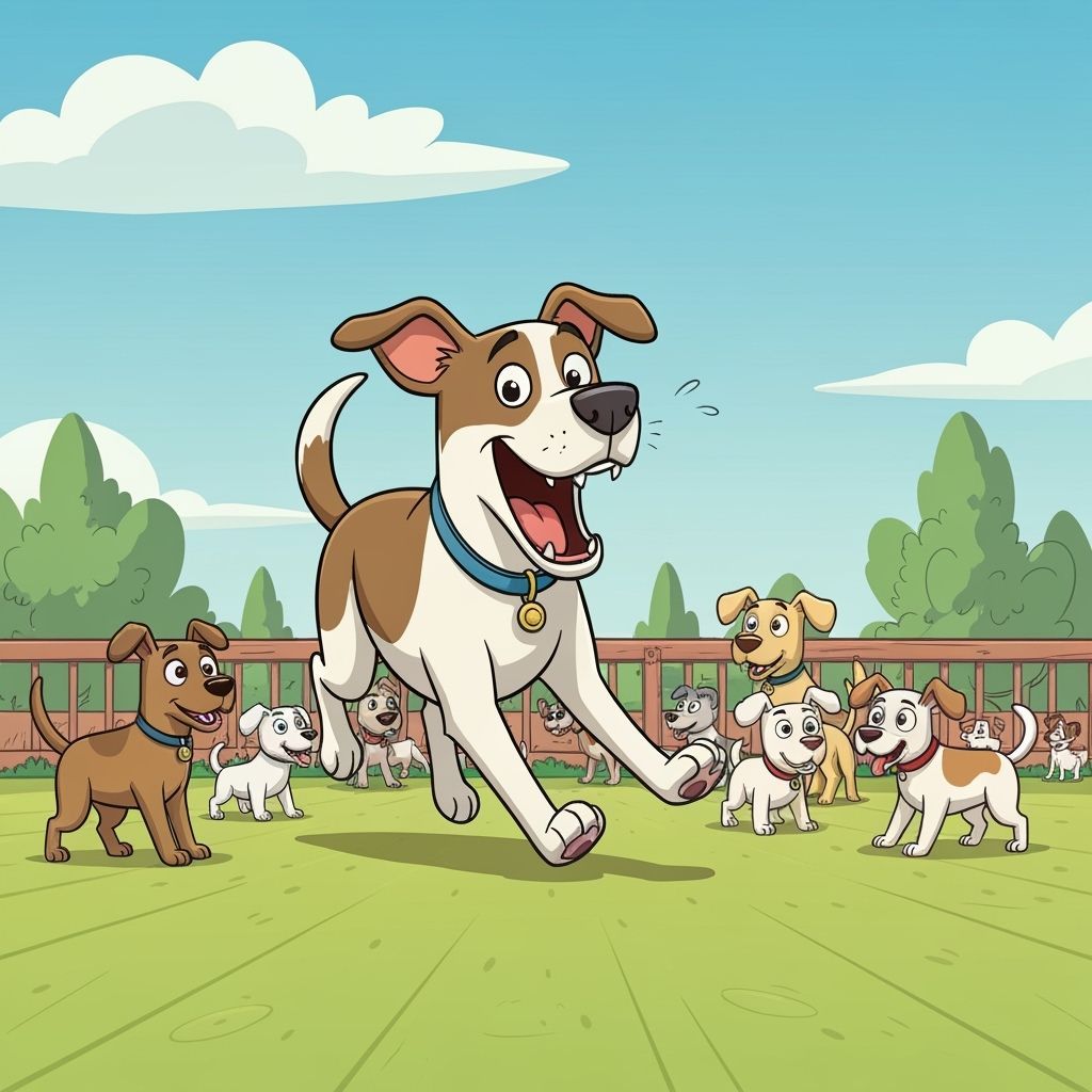 Playful Dogs in 2D Vector Illustration Style