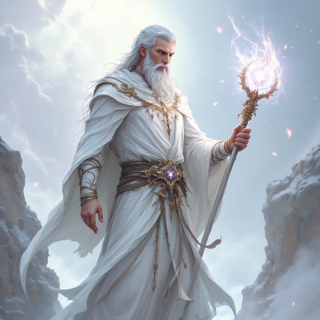 Enchanted White Mage in a Celestial Realm