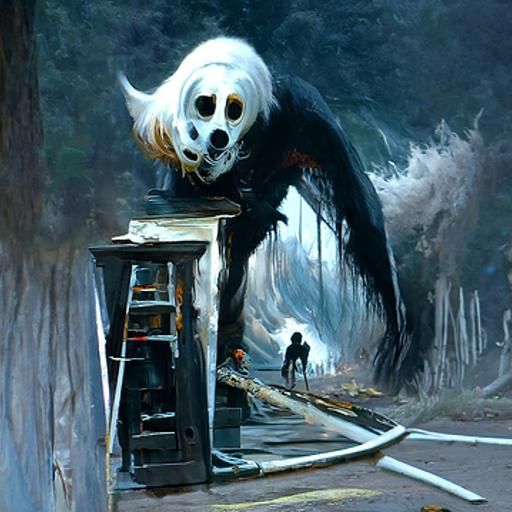 Eerie Figure in Oil Painting Style