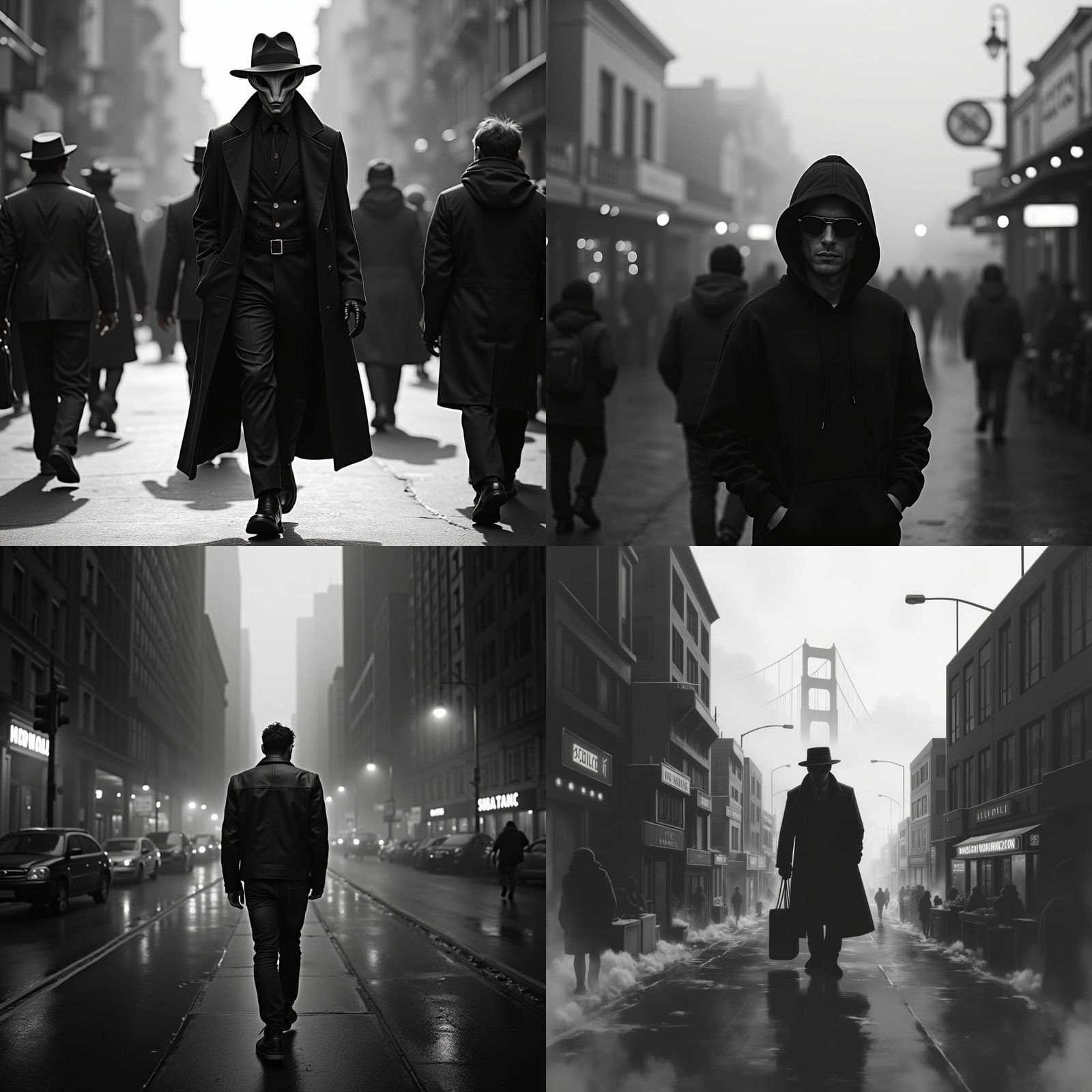 Alien in Disguise: Sharp Black and White Scene