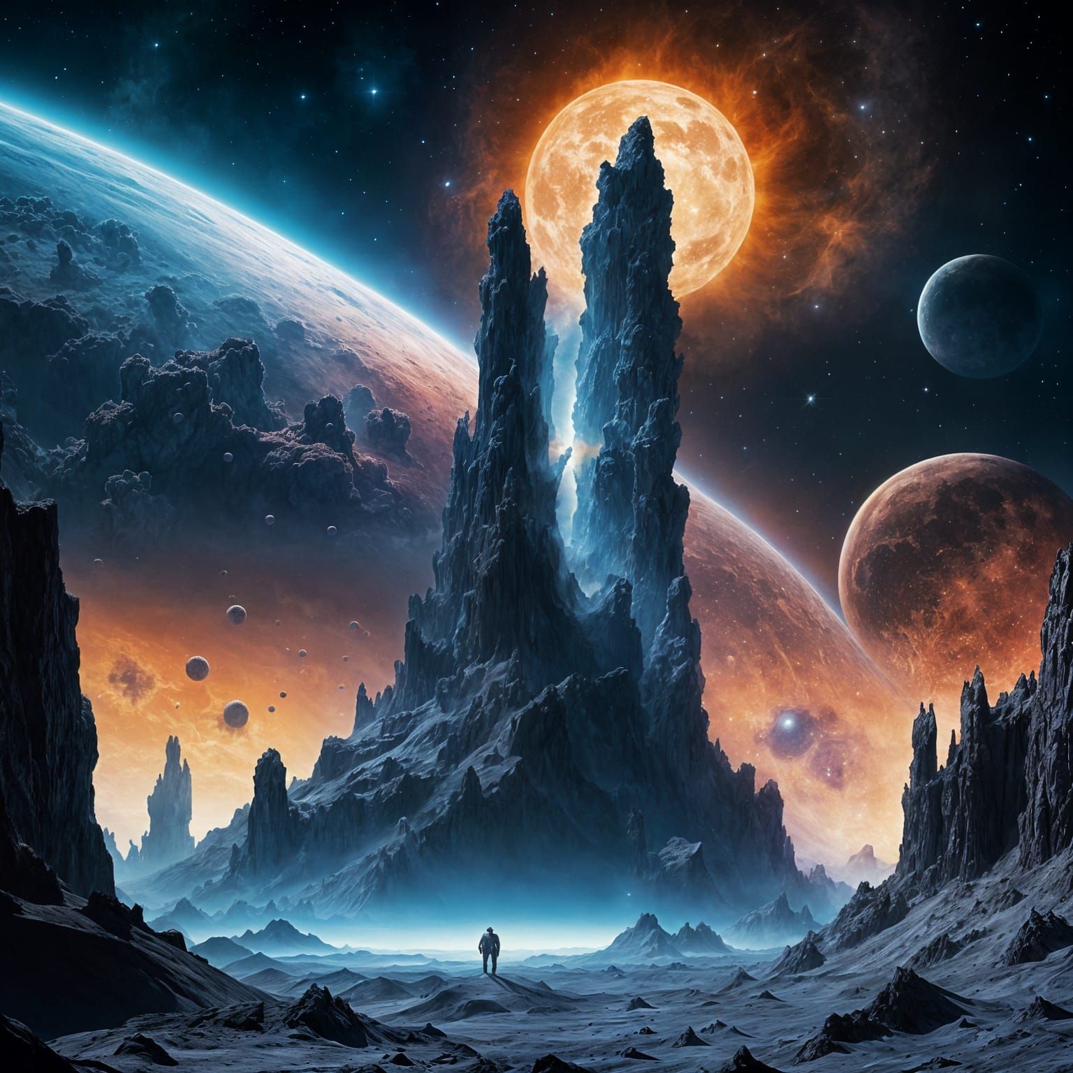 Moonlit Pillars of Cosmic Creation
