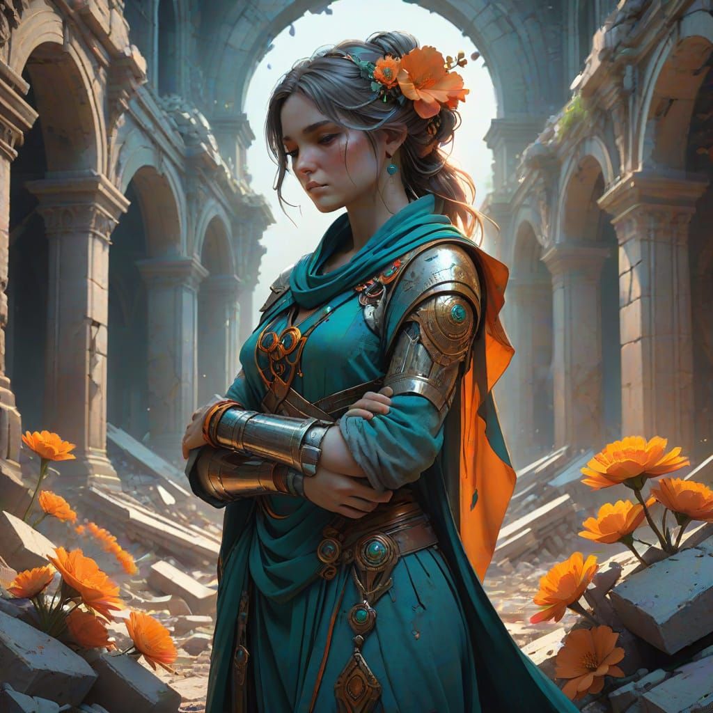 Hope Rises Amidst Ruins in Vibrant Colors