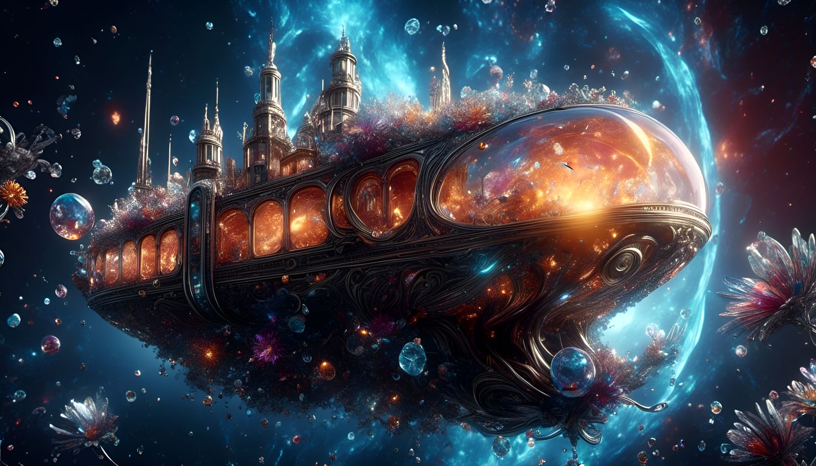 Glass City Spaceship in Galactic Setting