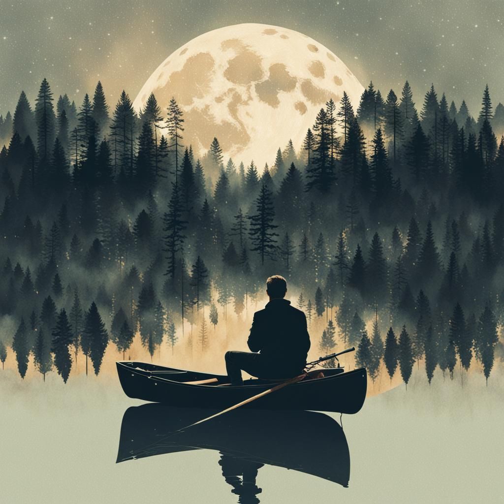 Surreal Tiger Double Exposure Night Sky