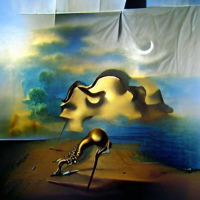 Surreal Melting Dreamscape in Dali Style