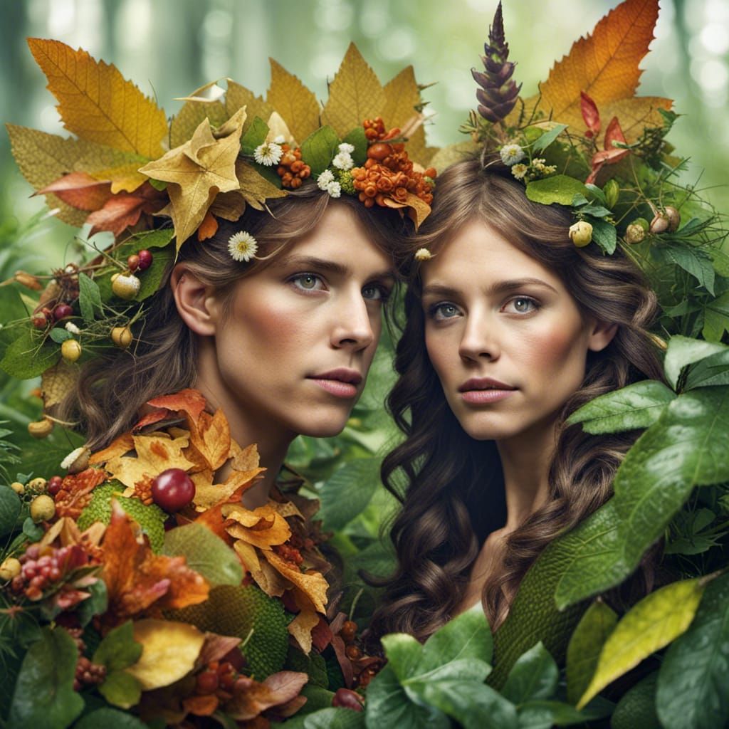 Forest Fairies: King and Queen in Natural Attire