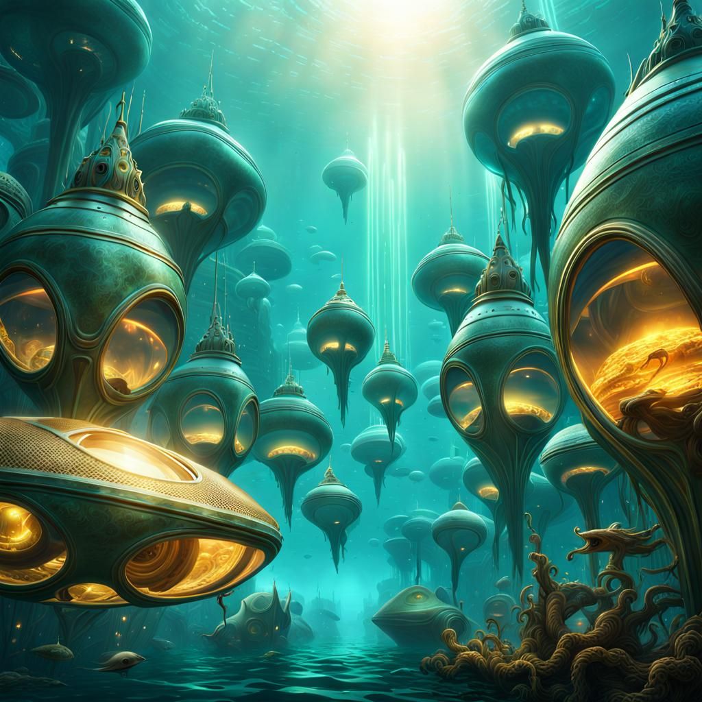 Underwater Alien City Concept Art