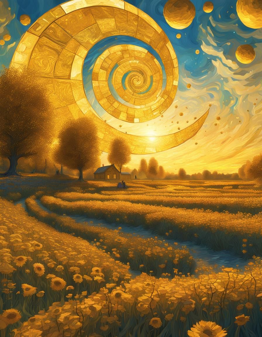 Golden Ratio in Van Gogh Style