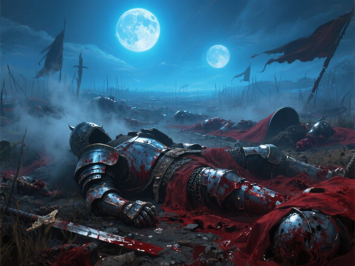 Battlefield Relics Under a Dual Moon