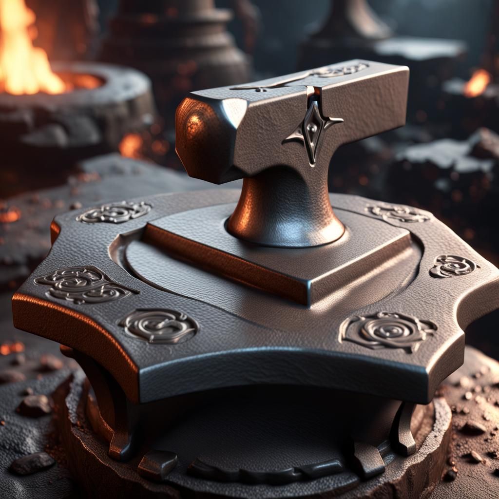 Fantasy Hammer and Anvil Logo in Unreal Engine 5